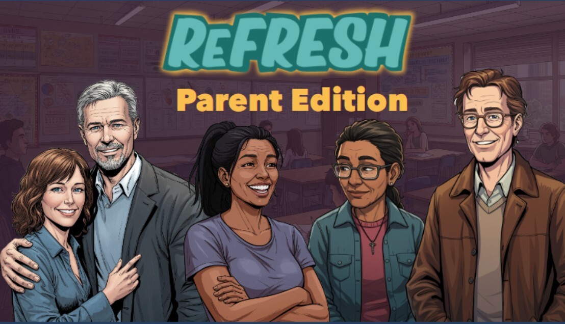 ReFresh Parent Edition cover art showing five parents and caregivers